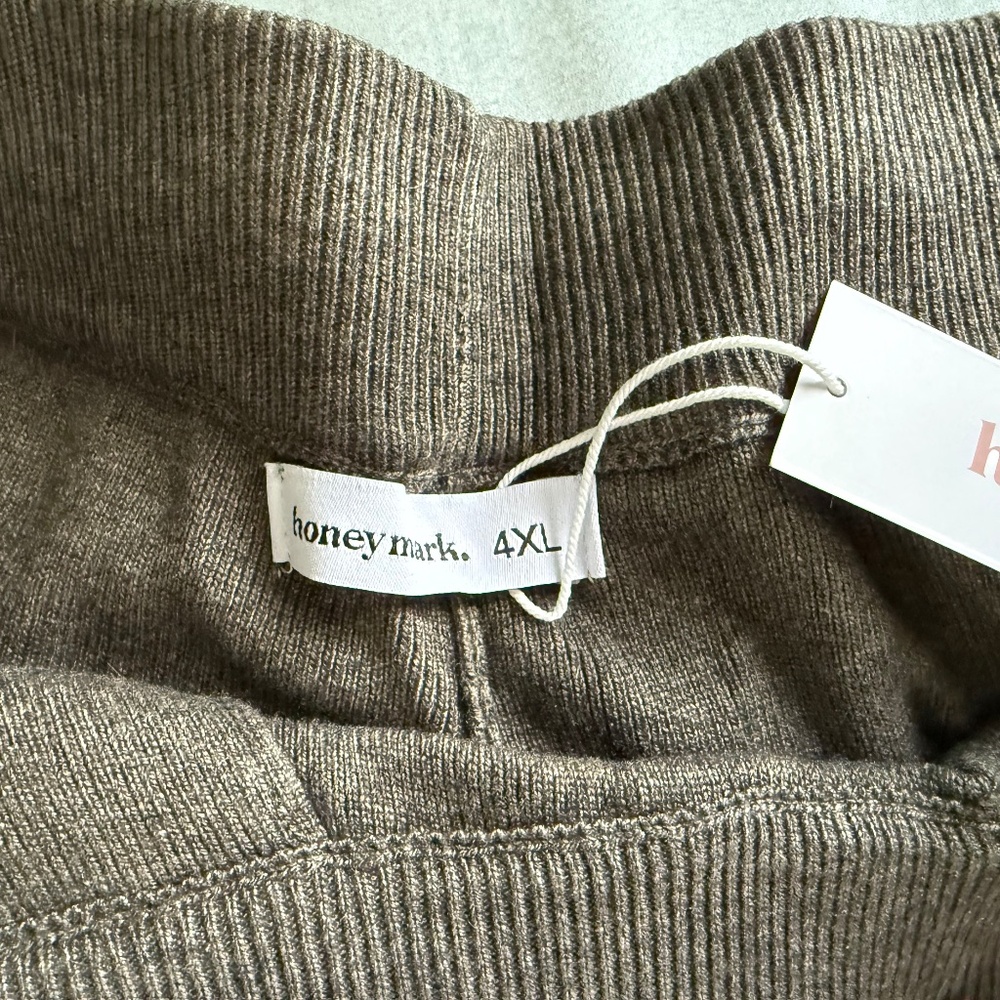 HoneyMark Co wide-leg cropped sweater pants in green